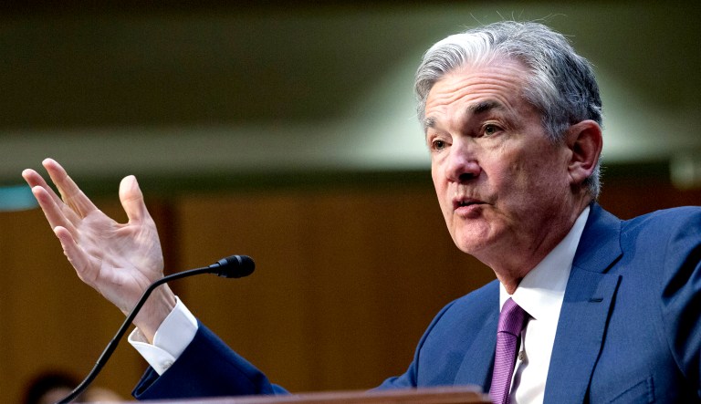 Federal Reserve Board Chairman Jerome Powell testifies on Capitol Hill in Washington, D.C.