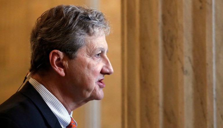 Sen. John Kennedy, R-Louisiana, speaks during an interview.