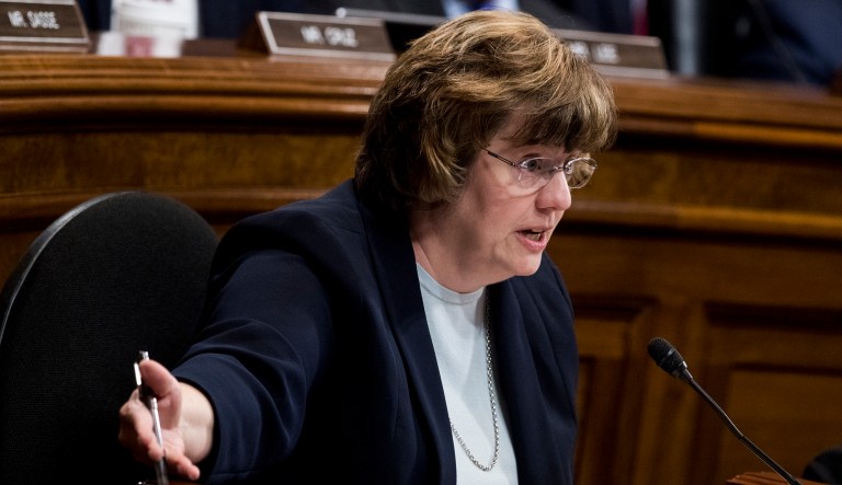 Rachel Mitchell, counsel for Senate Judiciary Committee Republicans, questions Dr. Christine Blasey Ford during the Senate Judiciary Committee hearing on the nomination of Brett M. Kavanaugh to be an associate justice of the Supreme Court of the United States, focusing on allegations of sexual assault by Kavanaugh against Christine Blasey Ford in the early 1980s.