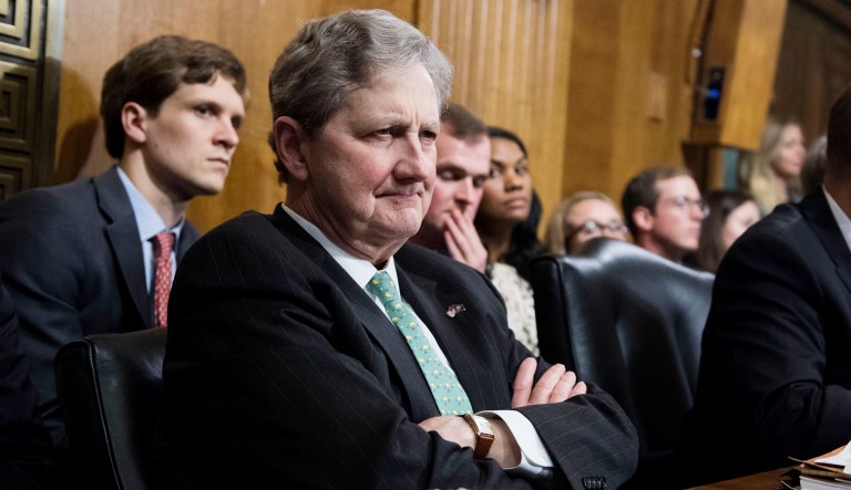 Sen. John Kennedy, R-Louisiana, appears at a hearing.