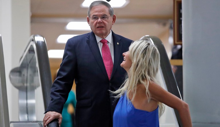 Sen. Bob Menendez, D-N.J., arrives to view the FBI report on sexual misconduct allegations against Supreme Court nominee Brett Kavanaugh, on Capitol Hill, Thursday, Oct. 4, 2018 in Washington.