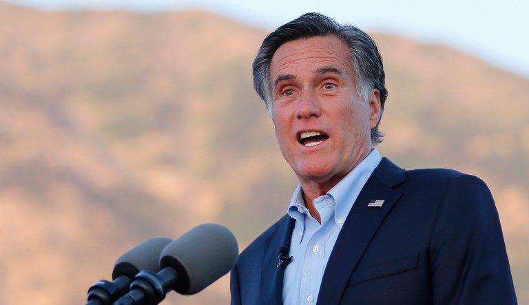 In this June 26, 2018, file photo, Mitt Romney, former GOP presidential nominee, addresses supporters at during an election night party in Orem, Utah.