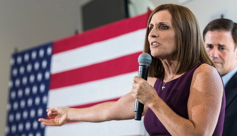 Martha McSally, an Arizona Republican, addresses an audience.