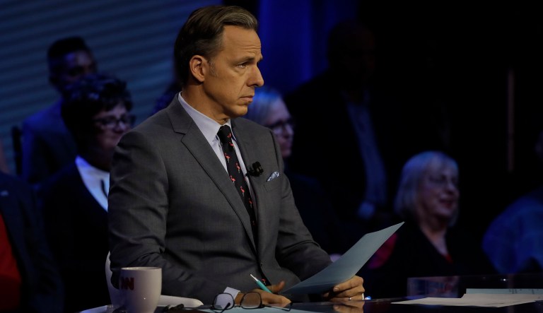 Moderator Jake Tapper during a CNN Florida's governor debate Sunday, Oct. 21, 2018, in Tampa, Fla. 