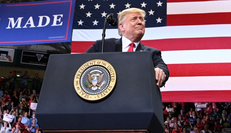 President Donald Trump speaks during a rally in Estero, Fla., Wednesday, Oct. 31, 2018. Trump is campaigning for Florida Republican Gov. Rick Scott, who is challenging incumbent Democratic Sen. Bill Nelson for a seat in the Senate.