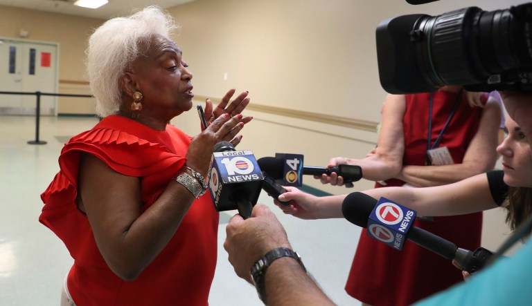 Broward County Supervisor of Elections Dr. Brenda Snipes, answers reporter's questions about a possible recount from the Midterm election, in  Thursday, November 8, 2018.