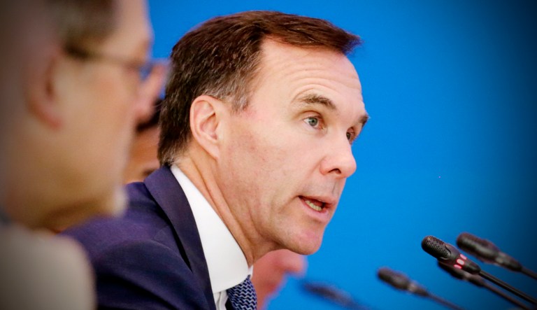 Canadian Finance Minister Bill Morneau speaks.