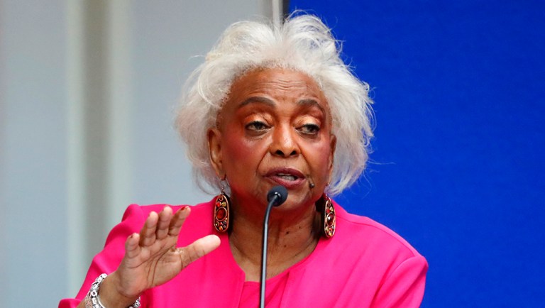 Broward County Supervisor of Elections Brenda Snipes answers questions at the Supervisor of Elections office.