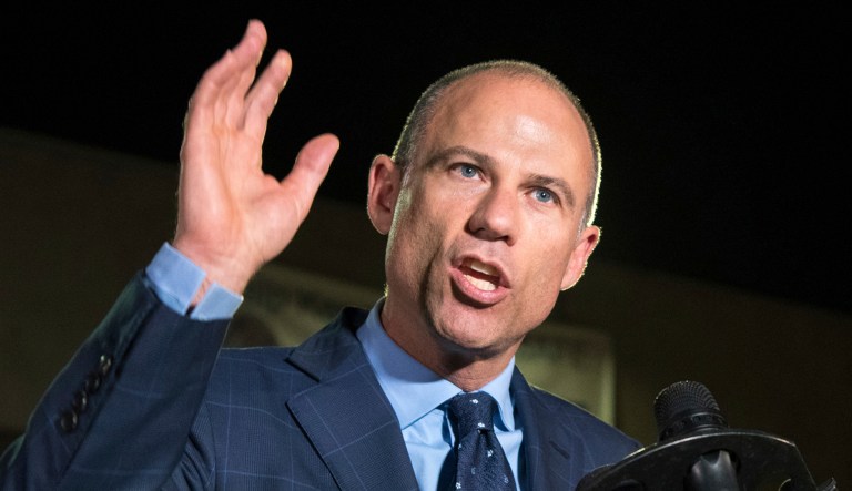 Michael Avenatti speaks to the media outside the Los Angeles Police Department's Pacific Division after being released from police custody following his arrest on a felony domestic violence charge, on Wednesday in Los Angeles.