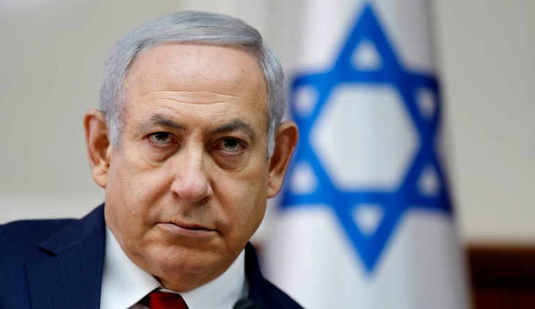 Israeli Prime Minister Benjamin Netanyahu appears at a Cabinet meeting.