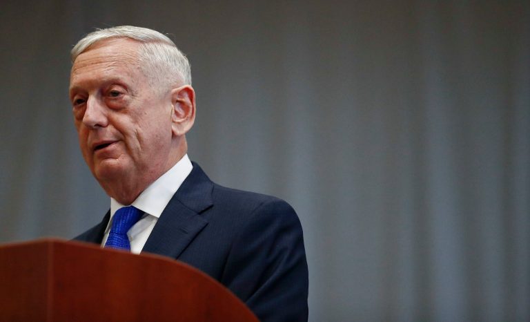 U.S. Secretary of Defense James Mattis speaks at the U.S. Southern Command headquarters on Monday, Nov. 26, 2018, in Doral, Florida. 