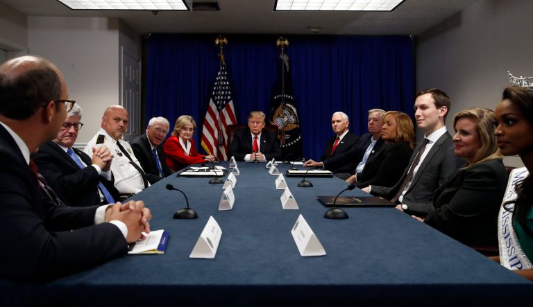 President Donald Trump speaks during a roundtable discussion on the First Step Act, Monday, Nov. 26, 2018, in Gulfport, Miss. 