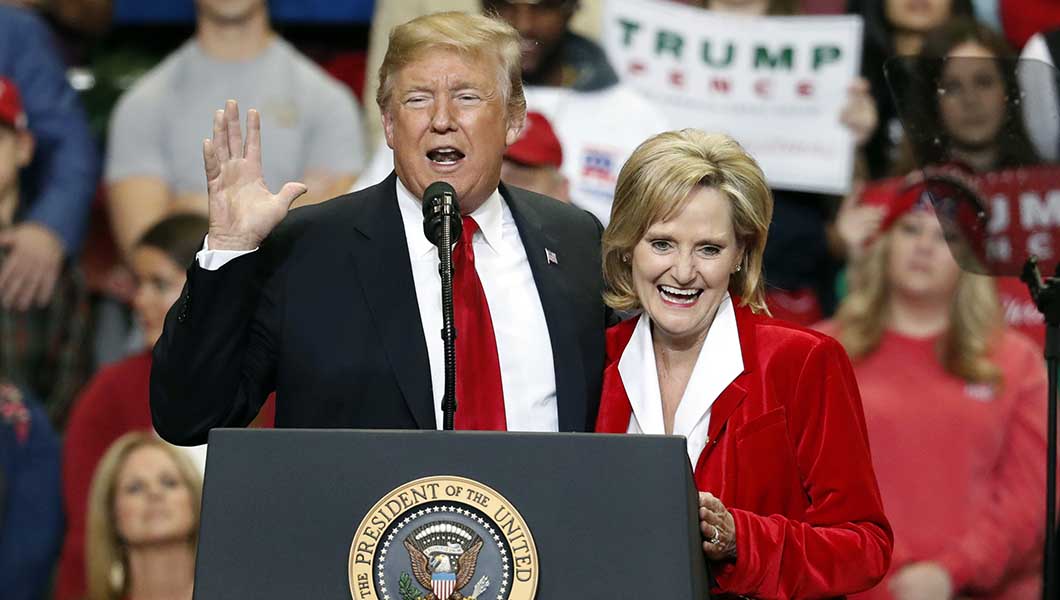 Sen. Cindy Hyde-Smith endorses Trump hours before arraignment