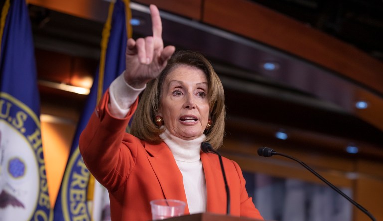 In this Nov. 15, 2018, file photo, House Minority Leader Nancy Pelosi, D-Calif., talks to reporters during a news conference at the Capitol in Washington.