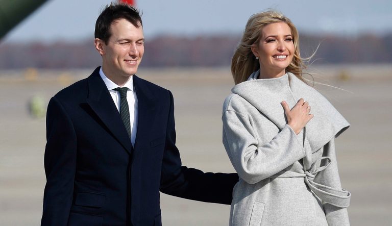 White House Senior Adviser Jared Kushner, left and Ivanka Trump, the daughter and assistant to President Donald Trump walk across the tarmac before boarding Air Force One, Thursday, Nov. 29, 2018 at Andrews Air Force Base, Md. 