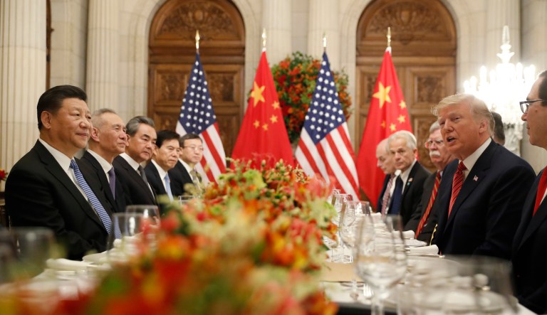 President Donald Trump with China's President Xi Jinping during their bilateral meeting, Saturday, Dec. 1, 2018 in Buenos Aires, Argentina.