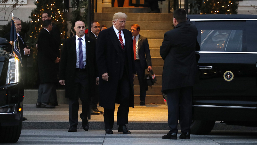 Trump’s 250-yard motorcade trip followed same route detailed in Michelle Obama’s book