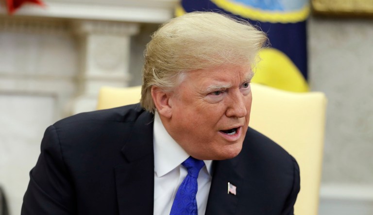 President Trump holds a meeting at the White House in D.C.