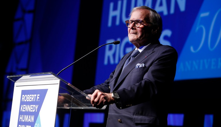 Journalist Tom Brokaw speaks during the Robert F. Kennedy Human Rights Ripple of Hope Awards ceremony, Wednesday, Dec. 12, 2018, in New York.