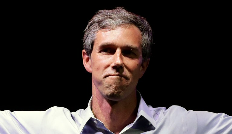 Beto O'Rourke makes a speech.
