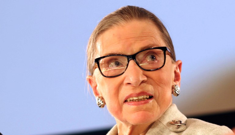  Supreme Court Justice Ruth Bader Ginsburg appears at an event.