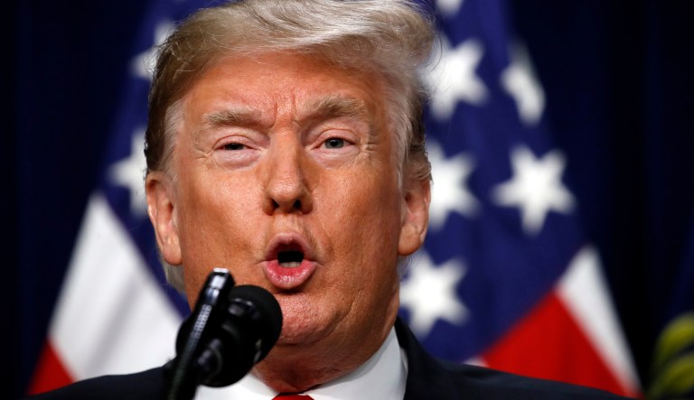 President Trump speaks during a signing ceremony for H.R. 2, the "Agriculture Improvement Act of 2018," in the South Court Auditorium of the Eisenhower Executive Office Building, on the White House complex, Thursday, Dec. 20, 2018, in Washington.