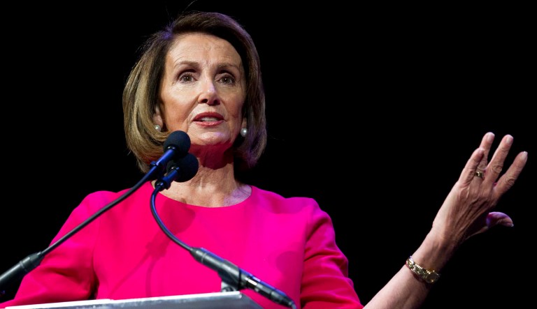 House Minority Leader Nancy Pelosi, D-Calif., speaks during an event.