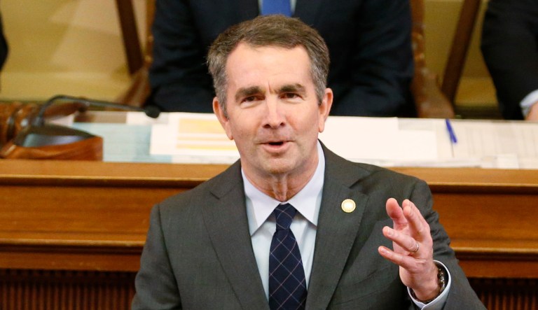 Virginia Gov. Ralph Northam delivers a speech.