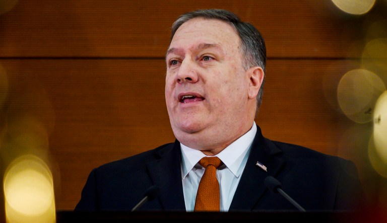 Secretary of State Mike Pompeo speaks in Egypt.