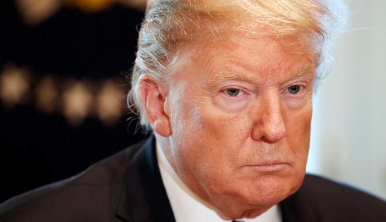 President Trump attends a roundtable discussion on border security with local leaders, Friday Jan. 11, 2019, in the Cabinet Room of the White House in Washington.