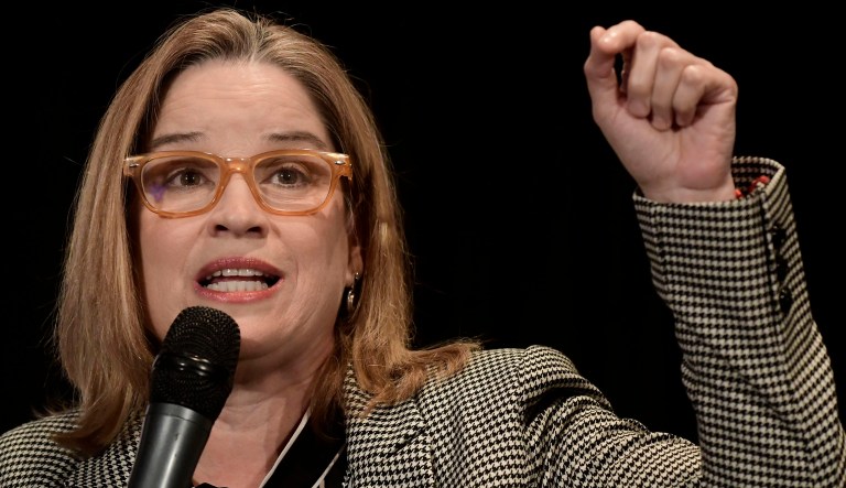 San Juan Mayor Carmen Yulin Cruz Soto speaks on a panel.