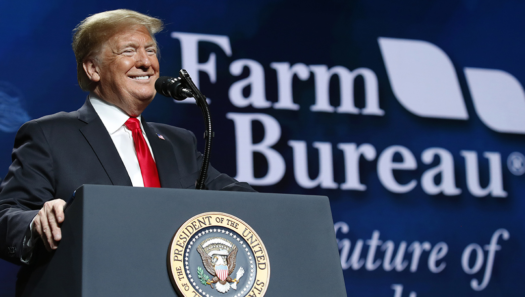 Trump touts wins at Farm Bureau speech, but says he still wants a border wall