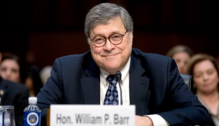 Attorney General nominee William Barr smiles as he appears before a Senate Judiciary Committee hearing on Capitol Hill in Washington, D.C.