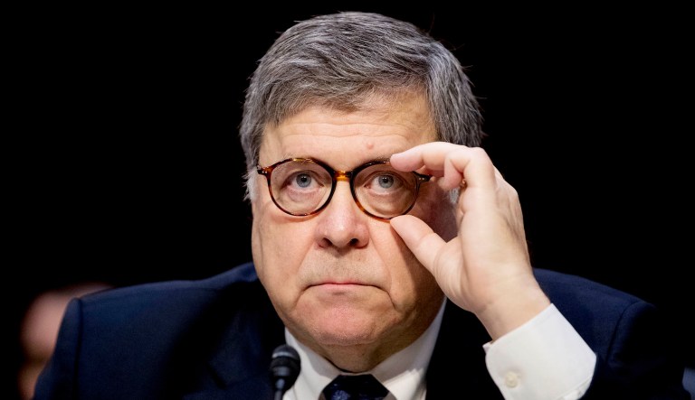 Attorney General nominee William Barr pauses while testifying during a Senate Judiciary Committee hearing on Capitol Hill in D.C.