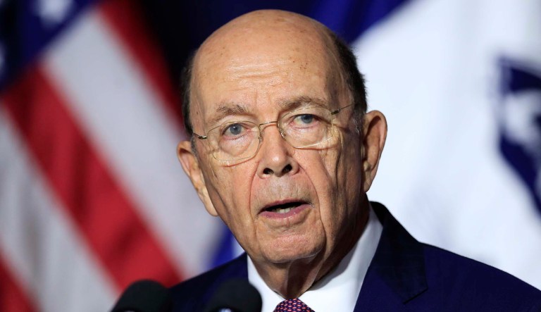 Commerce Secretary Wilbur Ross speaks.