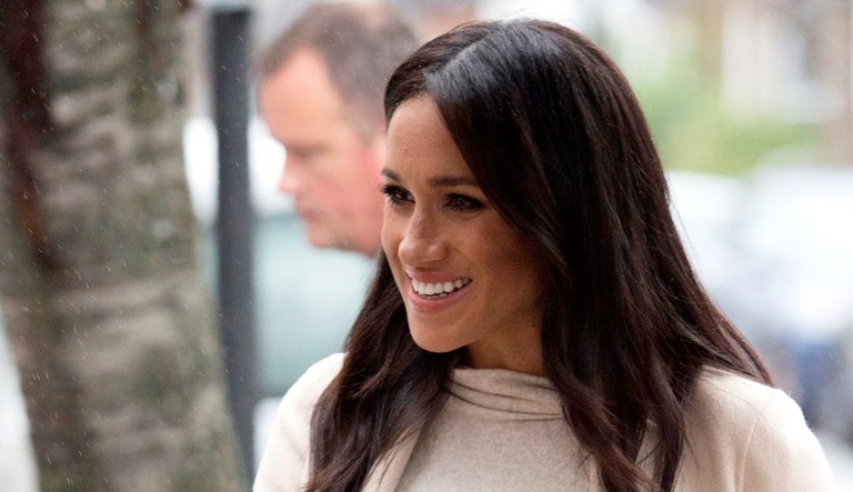 Meghan, the Duchess of Sussex, arrives at the Mayhew animal welfare charity.