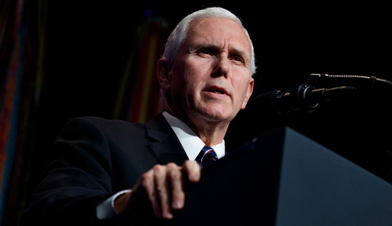 Vice President Mike Pence speaks during an event about American missile defense doctrine with President Trump, Thursday, Jan. 17, 2019, at the Pentagon.