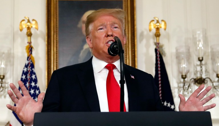 President Trump makes a speech.