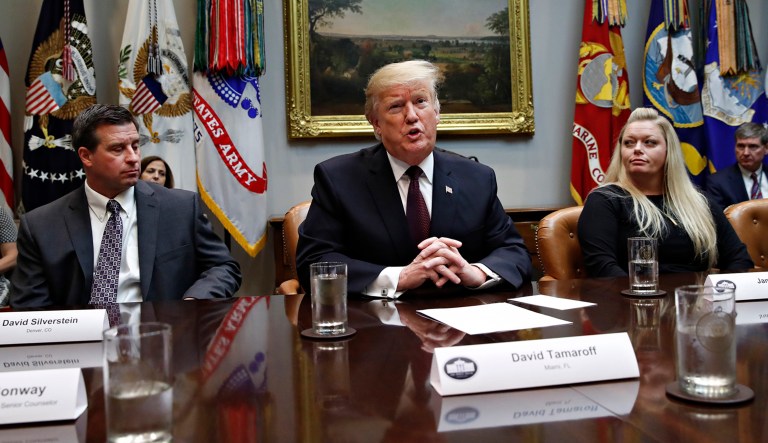 President Trump speaks during a healthcare roundtable in the Roosevelt Room of the White House, Wednesday, Jan. 23, 2019, in Washington, D.C.