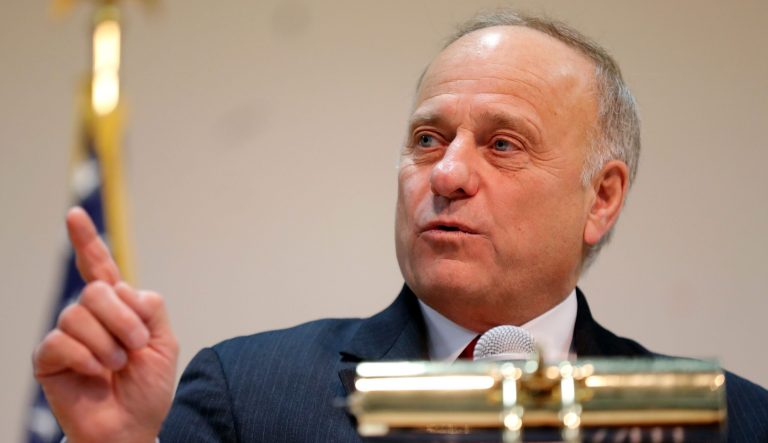 Rep. Steve King, R-Iowa, speaks during a town hall meeting, Saturday, Jan. 26, 2019, in Primghar, Iowa. This is the first of 39 town hall meetings the Iowa congressman plans to hold following his nearly unanimous rebuke by the U.S. House over racist comments he made during a newspaper interview earlier in the month.