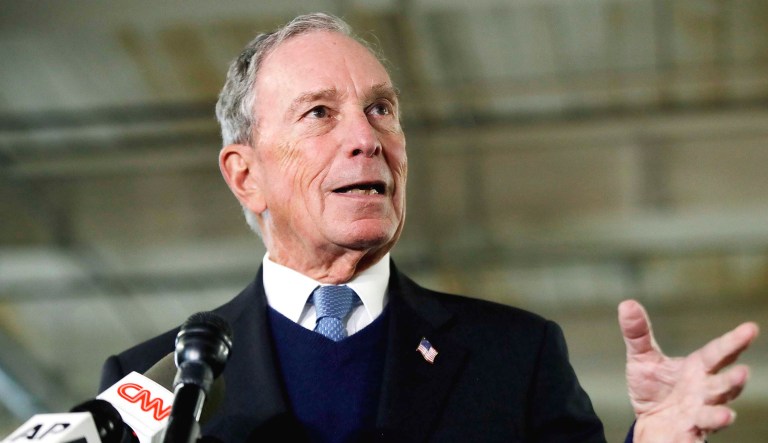 Potential Democratic presidential candidate Michael Bloomberg speaks.