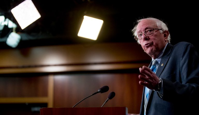 Sen. Bernie Sanders, I-Vt., speaks at a news conference on Capitol Hill in Washington, Wednesday, Jan. 30, 2019, on a reintroduction of a resolution to end U.S. support for the Saudi-led war in Yemen. 