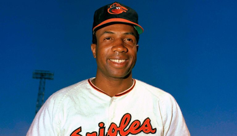 In this 1967 file photo, Baltimore Orioles outfielder Frank Robinson smiles.  MLB confirmed his death Thursday, Feb. 7, 2019.