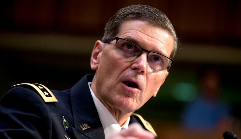 U.S. Central Command Commander Gen. Joseph Votel speaks at a Senate Armed Services Committee hearing on Capitol Hill, Tuesday, Feb. 5, 2019, in Washington.