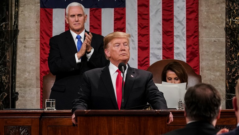President Trump gives his State of the Union address to a joint session of Congress.