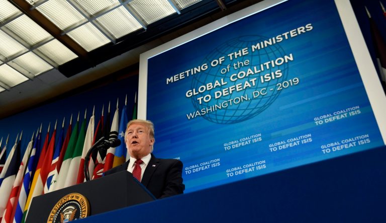 President Trump speaks at the Global Coalition to Defeat ISIS meeting.