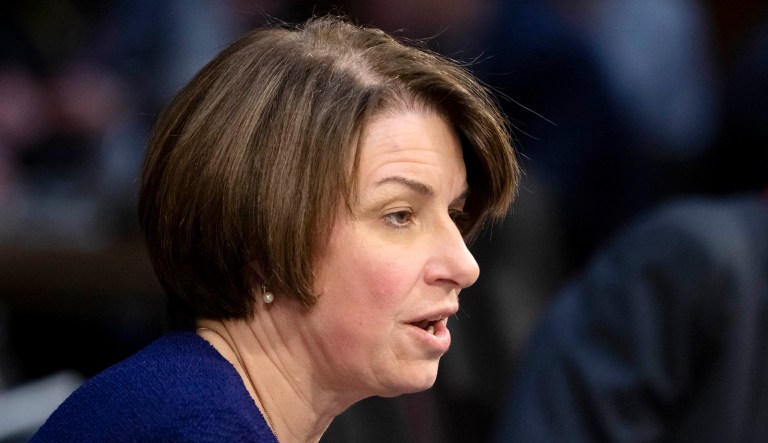 Senate Judiciary Committee member Sen. Amy Klobuchar, D-Minn., speaks.