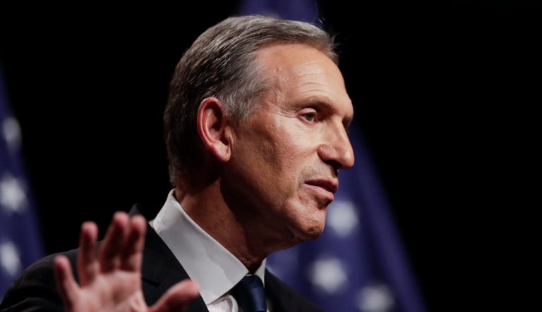 Former Starbucks CEO Howard Schultz speaks at Purdue University in West Lafayette, Ind., Thursday, Feb. 7, 2019. 