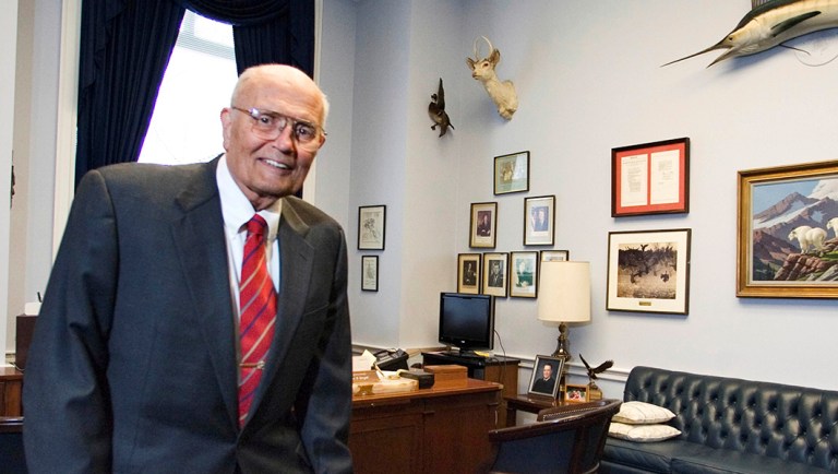 Rep. John Dingell, D-Mich. poses for a photograph inside his office.
