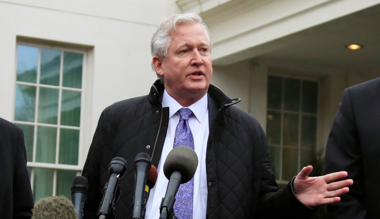 Exelon Corporation President and Chief Executive Officer Chris Crane speaks to the media.